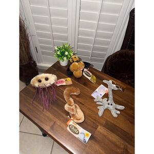 Giant Microbes Plush Lot of 4 E. Coli Ebola MRSA Brain Cell Drew Oliver NWT